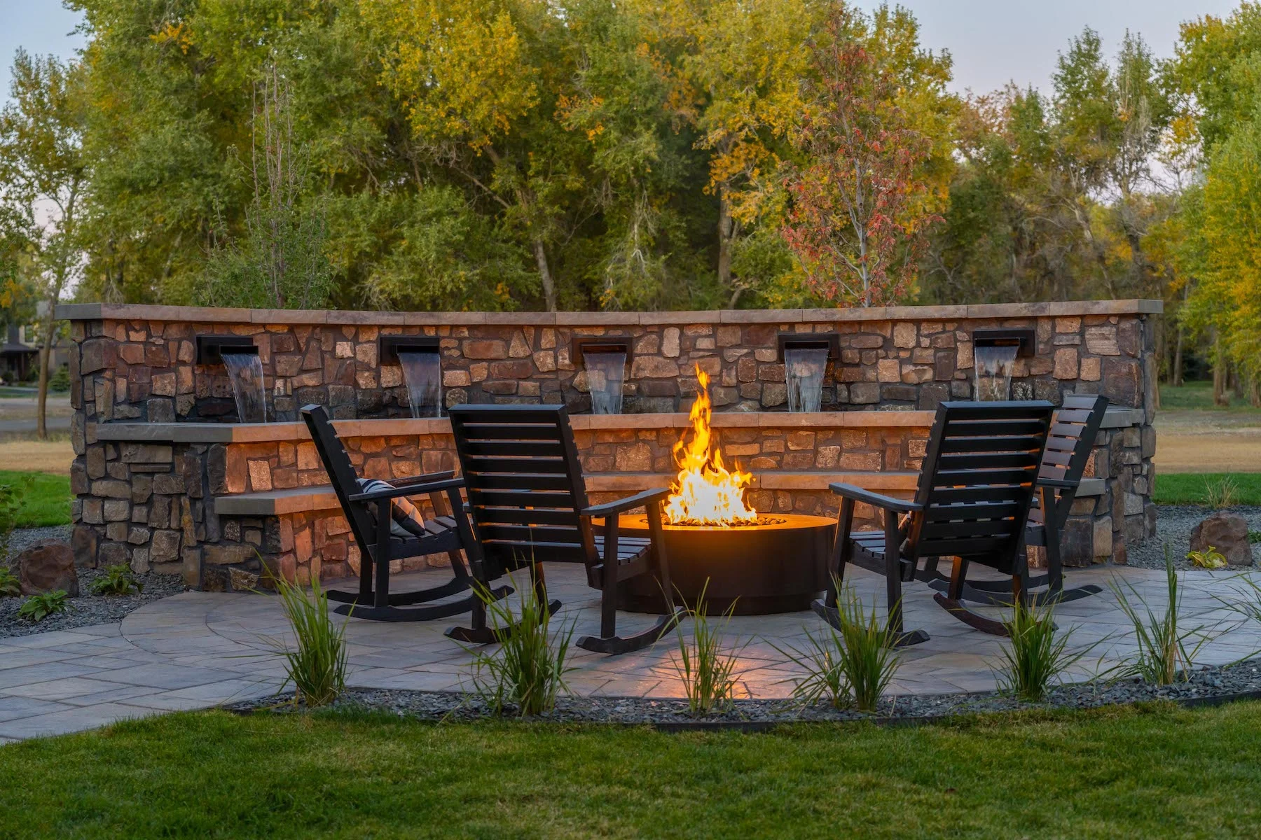 Fire, water, and a place to sit